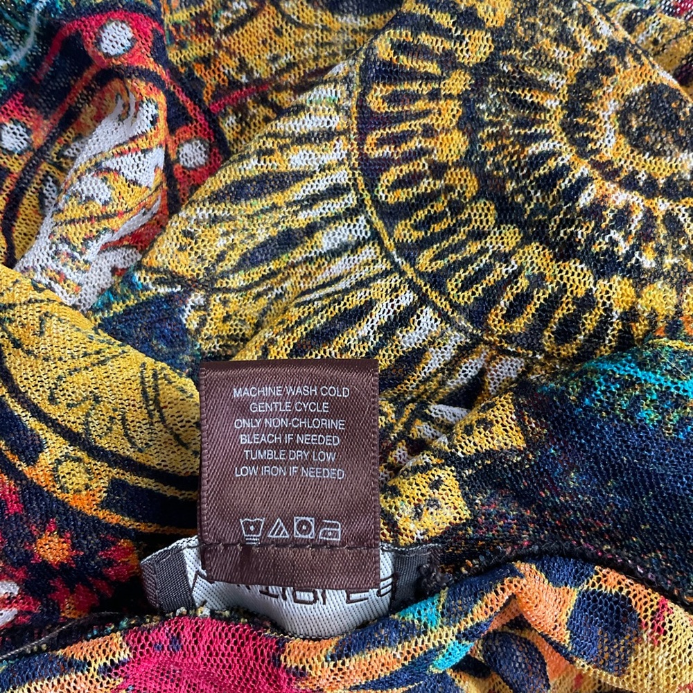 Multiples Boho Print Sheer Waterfall Front Open C… - image 4